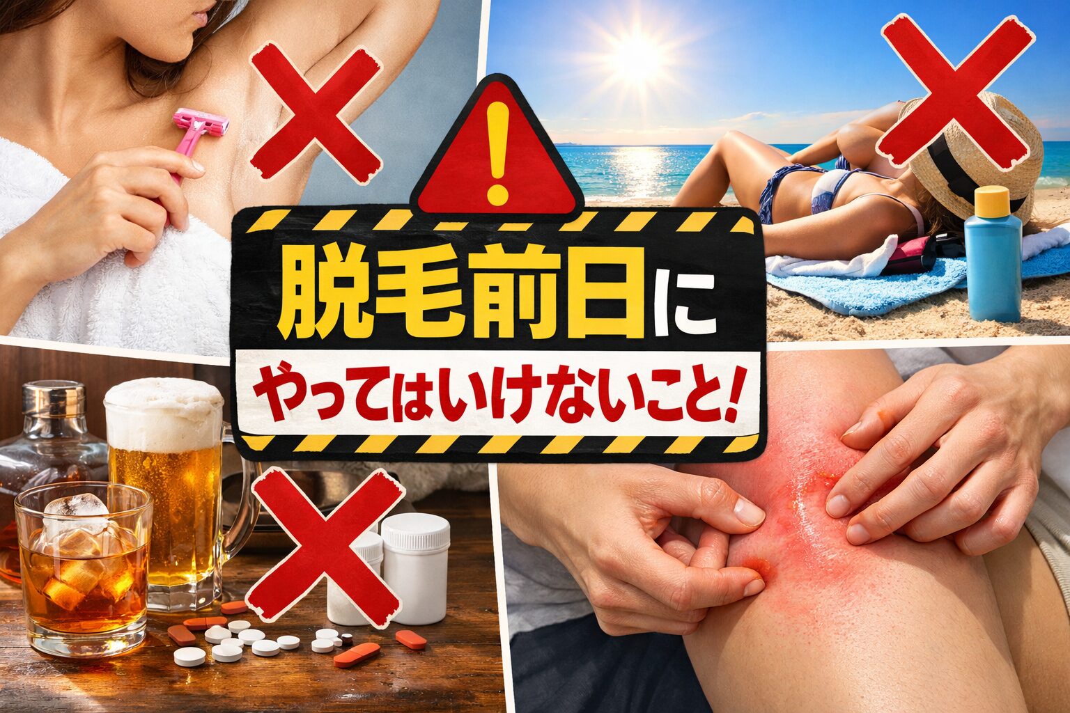 脱毛前日にやってはいけないこと